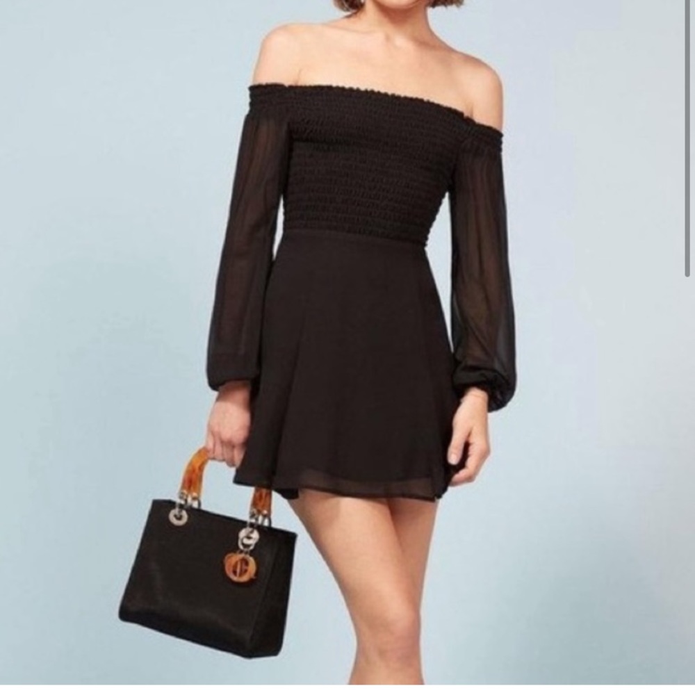 Black reformation Honor dress size 8 smocked